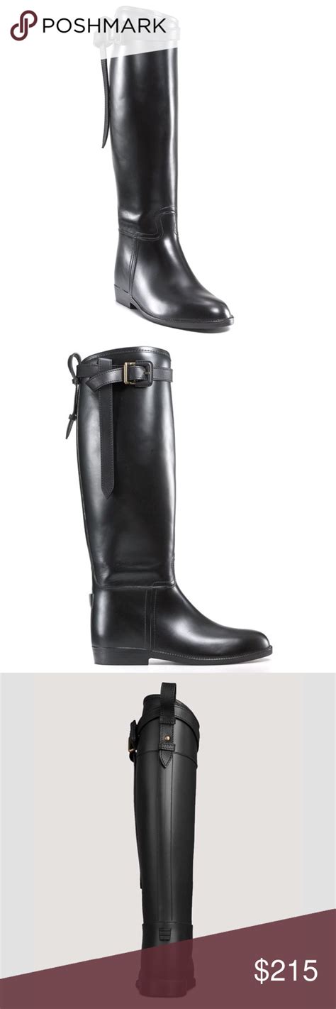 burberry flat riding rain boots|burberry rain boots for women's.